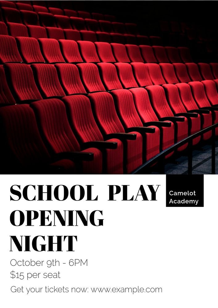 School play poster template, editable text and design