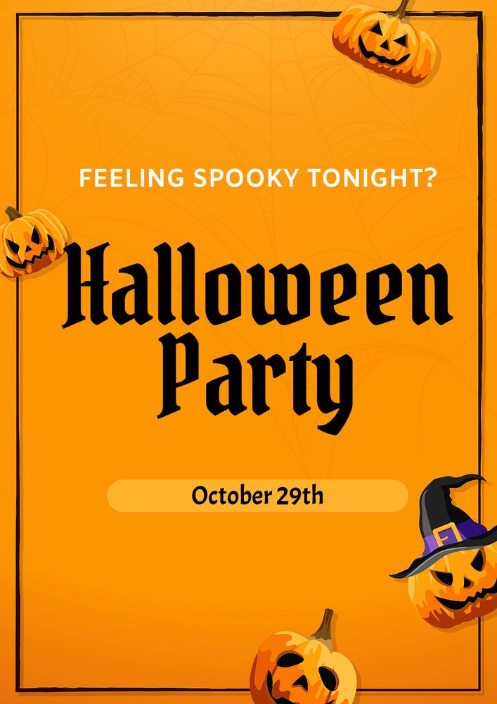 Halloween party poster template, editable text