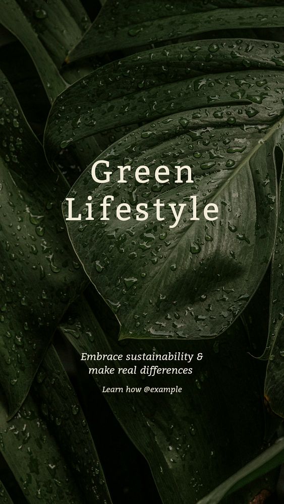 Green lifestyle Instagram story template, editable text