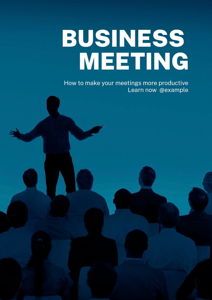 Business meeting poster template, editable text and design