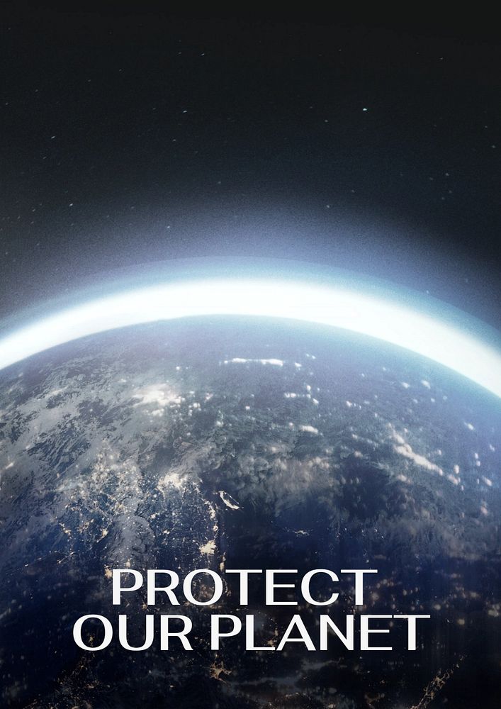 save the world poster template, editable text and design
