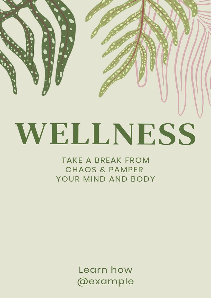 Wellness  poster template, editable text and design