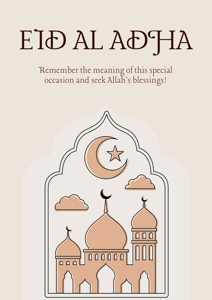 Eid al-Adha  poster template, editable text and design