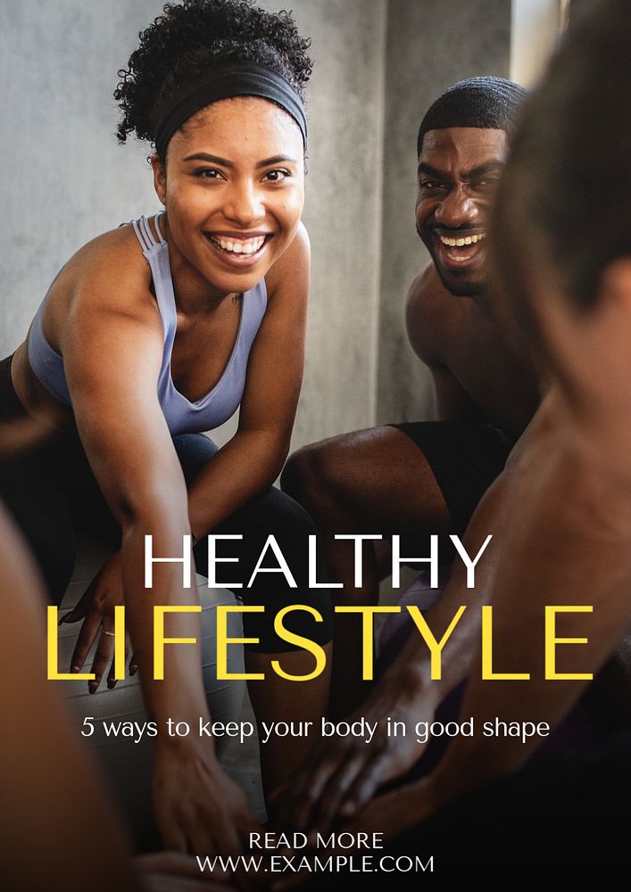 Healthy Lifestyle  poster template, editable text and design