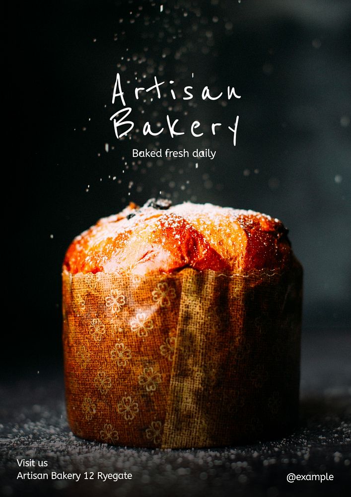 Artisan bakery  poster template, editable text and design