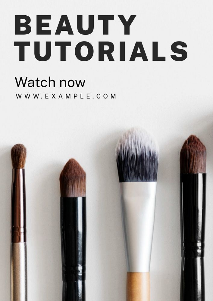 Beauty tutorials  poster template, editable text and design