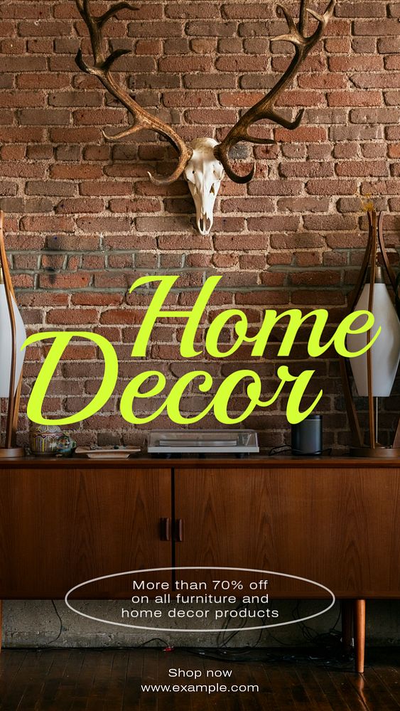 Home decor  Instagram story template, editable text