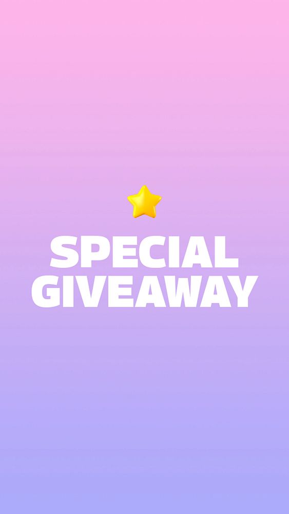 Special giveaway social story template, editable design
