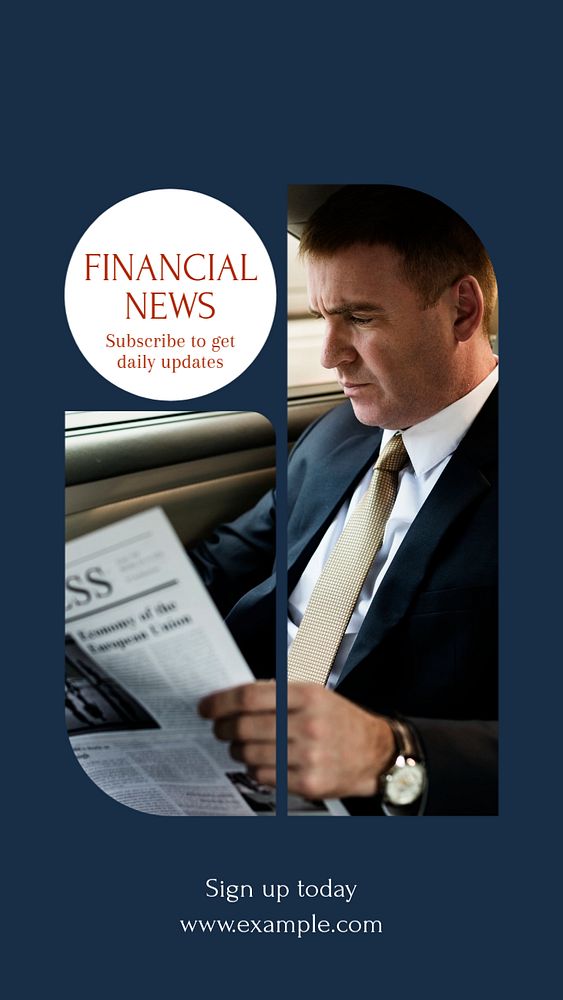 Financial news Instagram story template, editable text