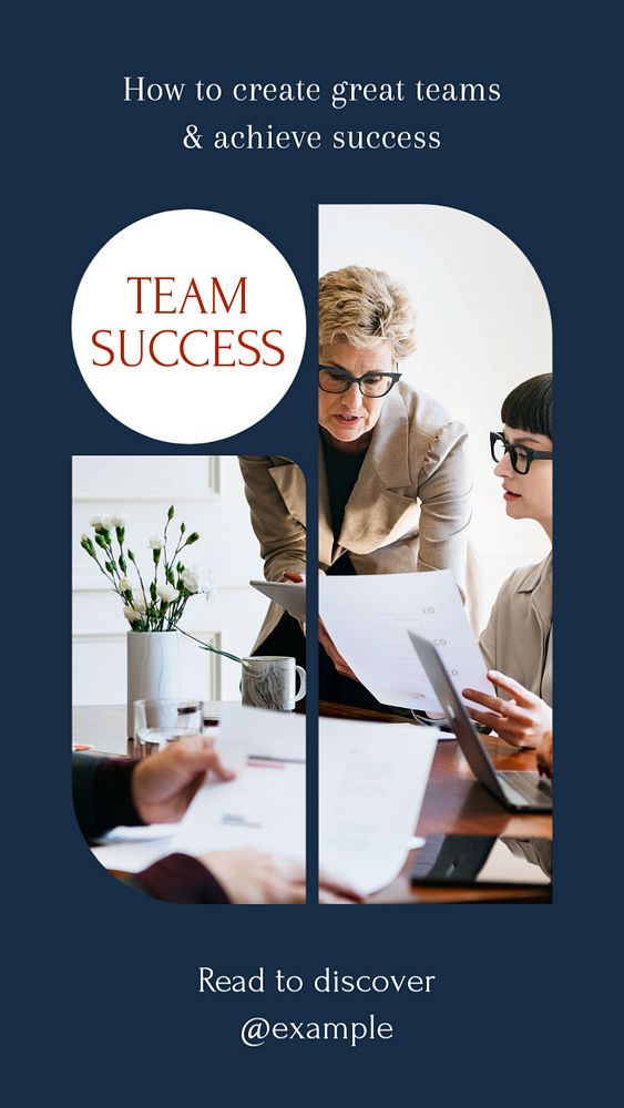 Team success Instagram story template, editable text