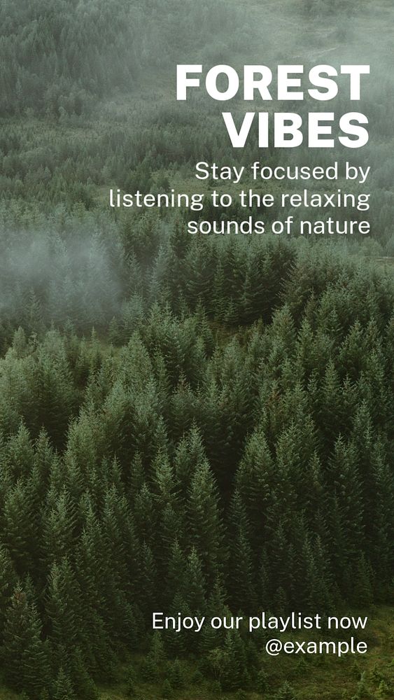 Forest vibes  Instagram story template, editable text