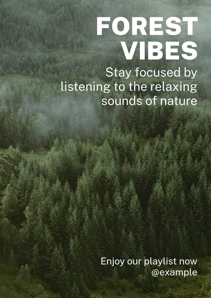 Forest vibes  poster template, editable text and design