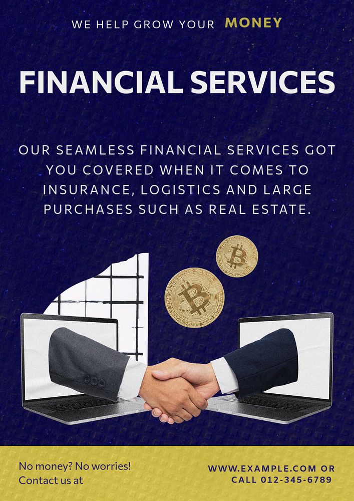 Financial services poster template, editable text and design