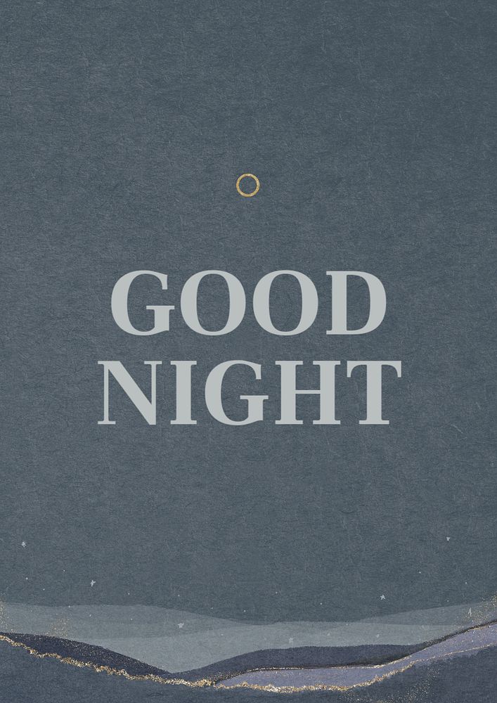 Good night poster template, editable text