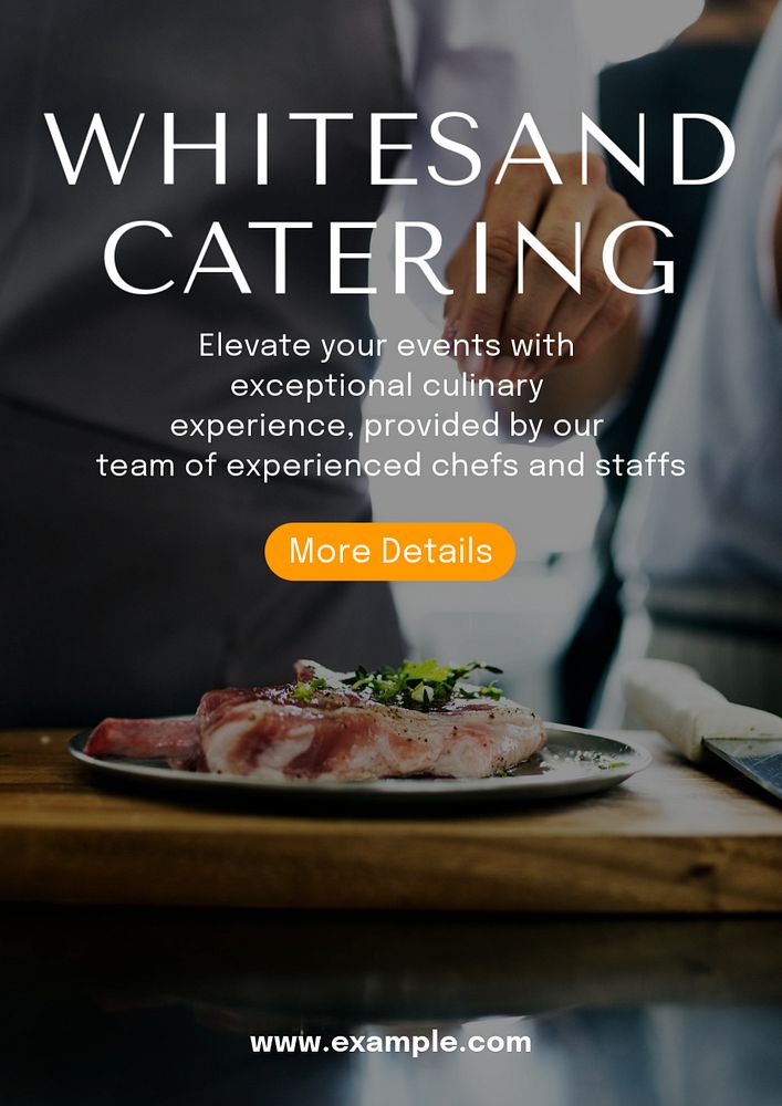 Catering service  poster template, editable text and design