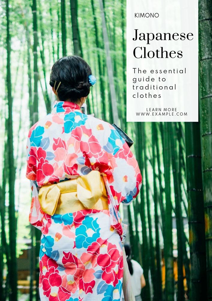 Kimono  poster template, editable text and design