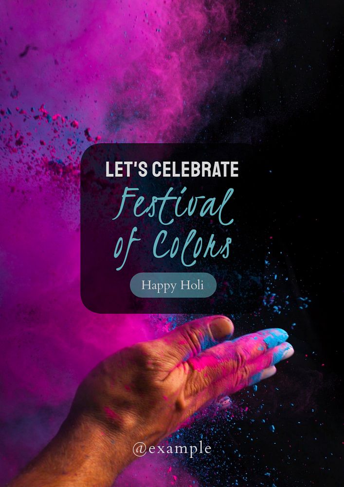 Holi festival  poster template, editable text and design