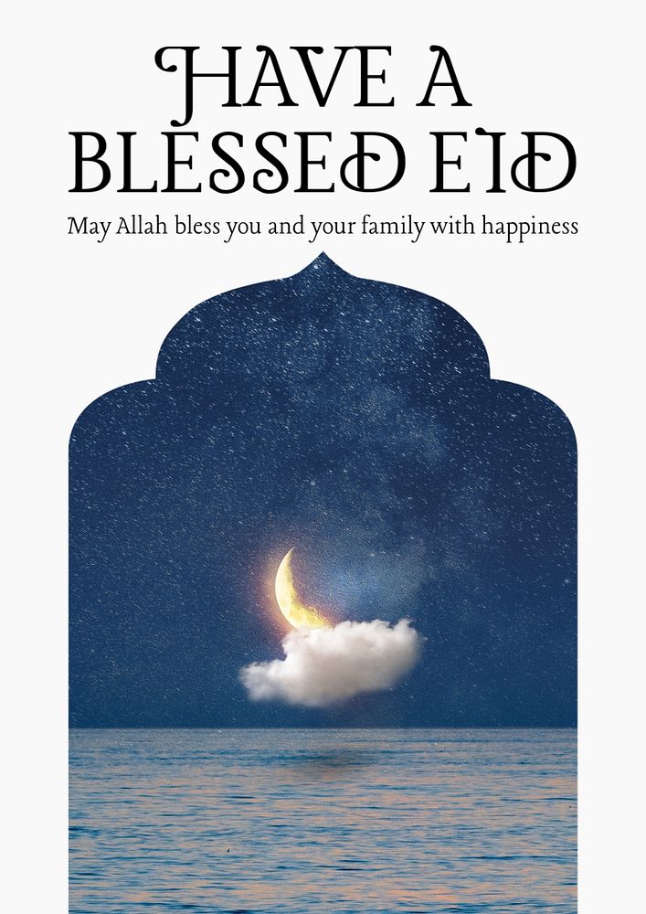 Have a blessed Eid  poster template, editable text and design