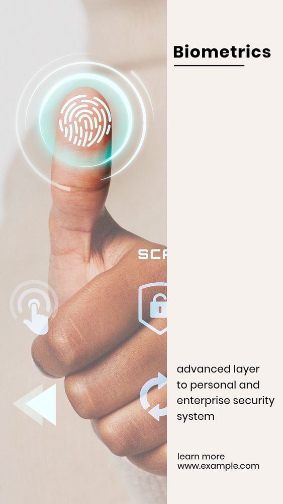 Biometrics  Instagram story template, editable text