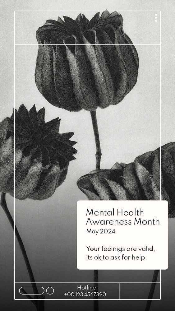 Mental health awareness  Instagram story template, editable text