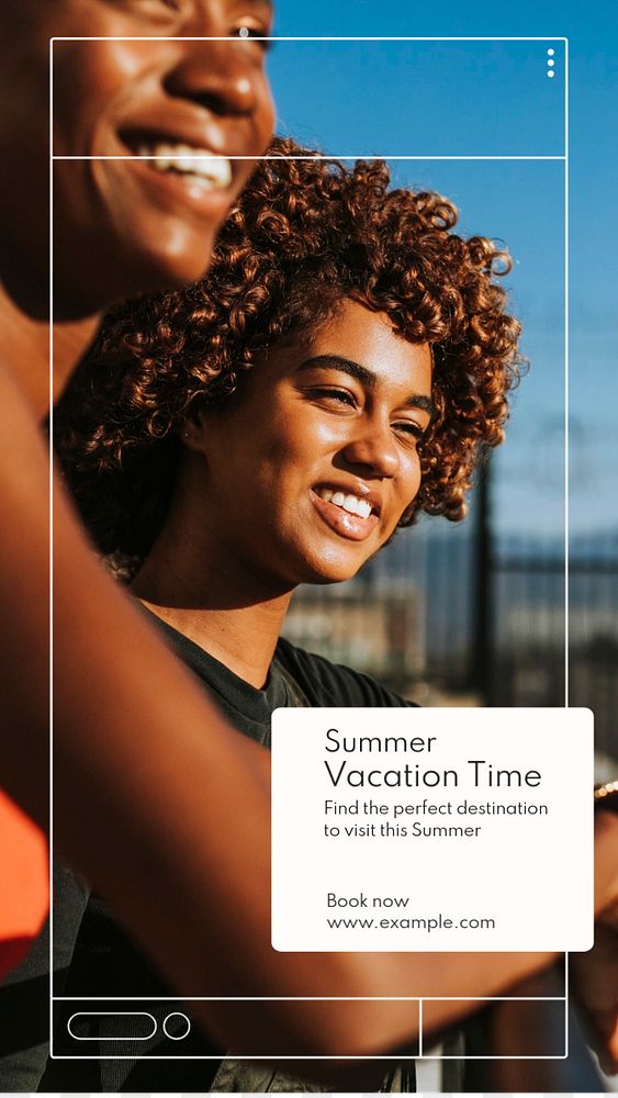 Summer vacation time  Instagram story template, editable text