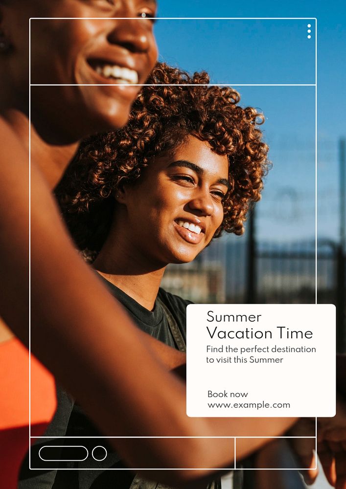 Summer vacation time  poster template, editable text and design