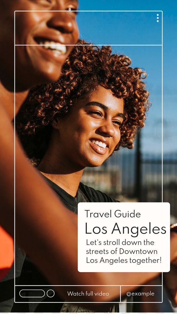 Los angeles  Instagram story template, editable text