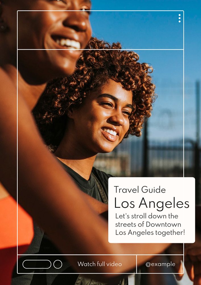 Los angeles  poster template, editable text and design