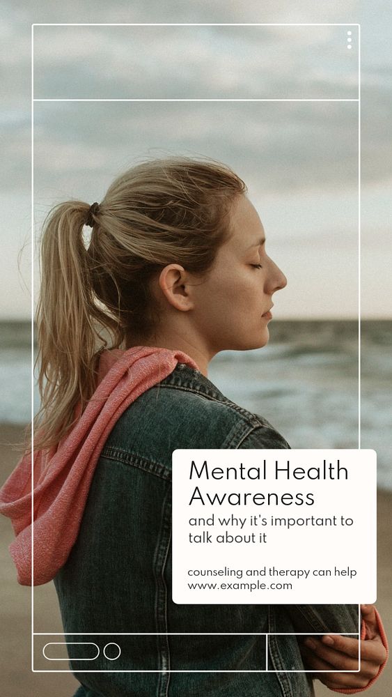 Mental health awareness  Instagram story template, editable text