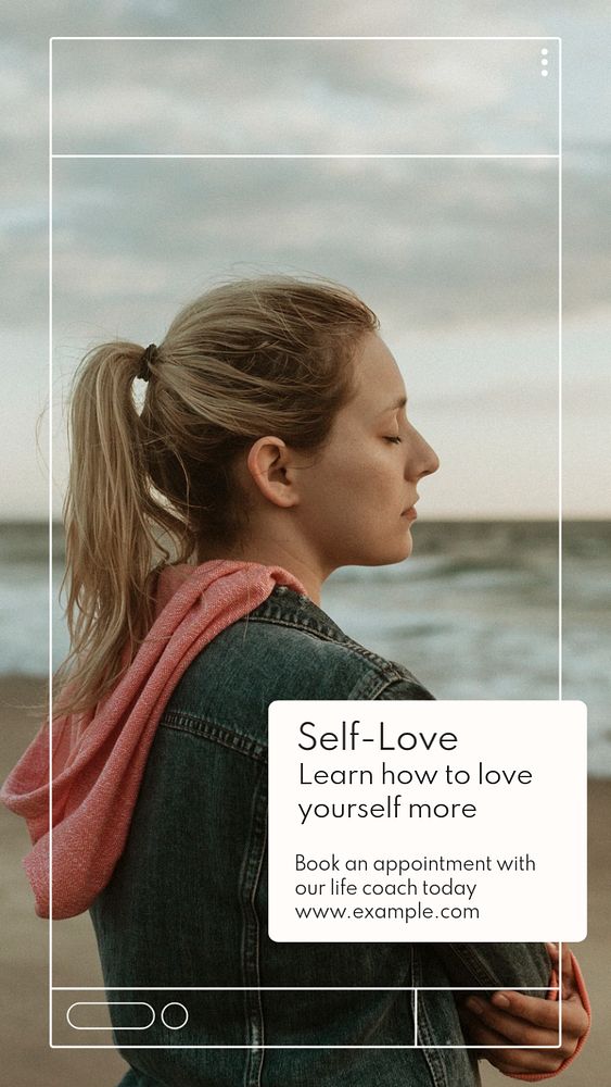 Self-love  Instagram story template, editable text