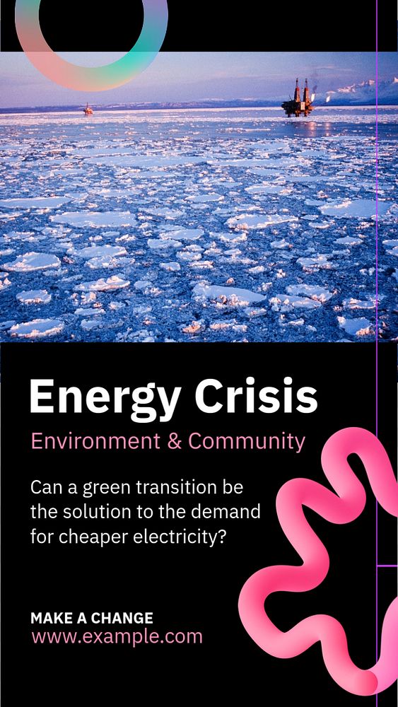 Energy crisis  Instagram story template, editable text