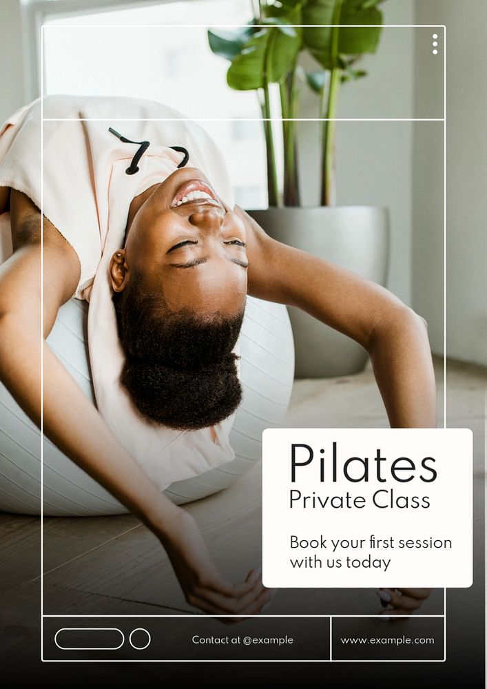 Pilates private class  poster template, editable text and design