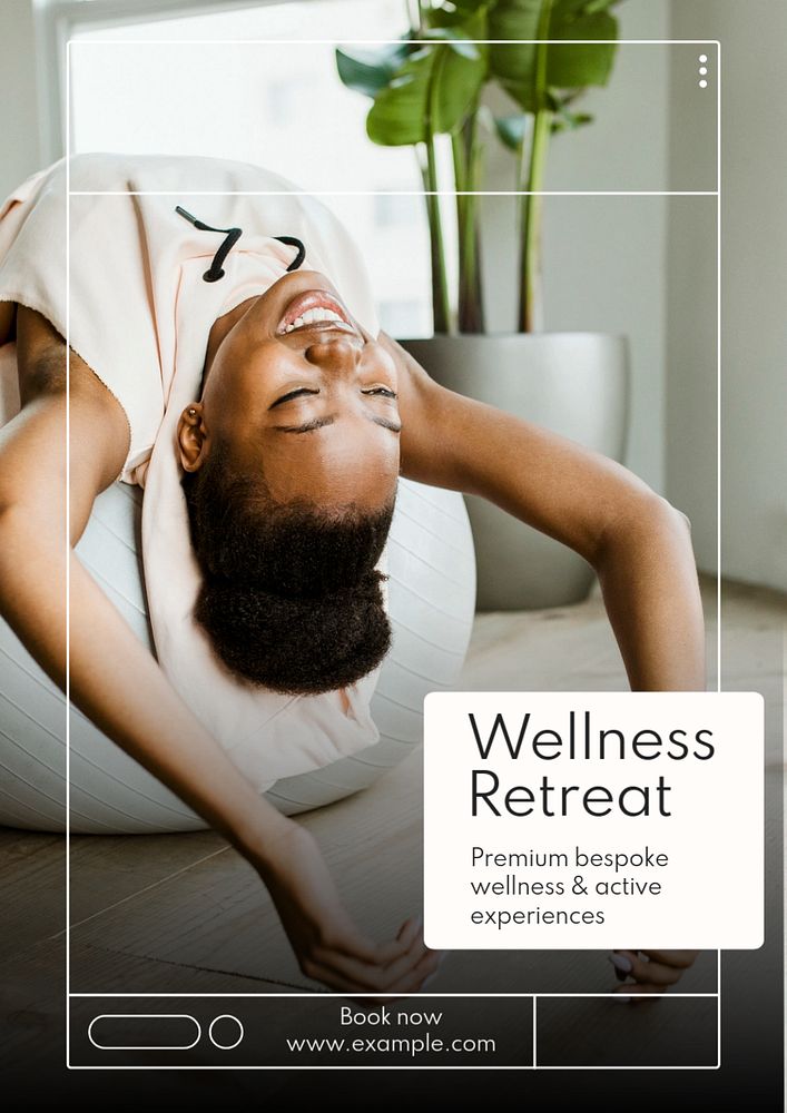 Wellness retreat  poster template, editable text and design