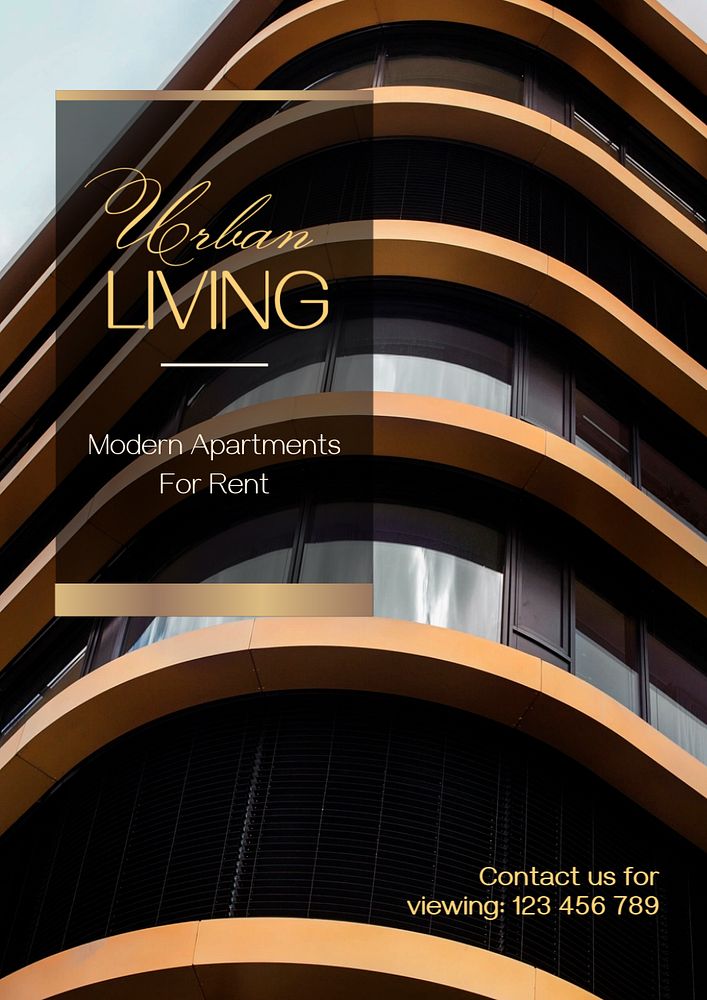 Apartment for rent  poster template, editable text and design