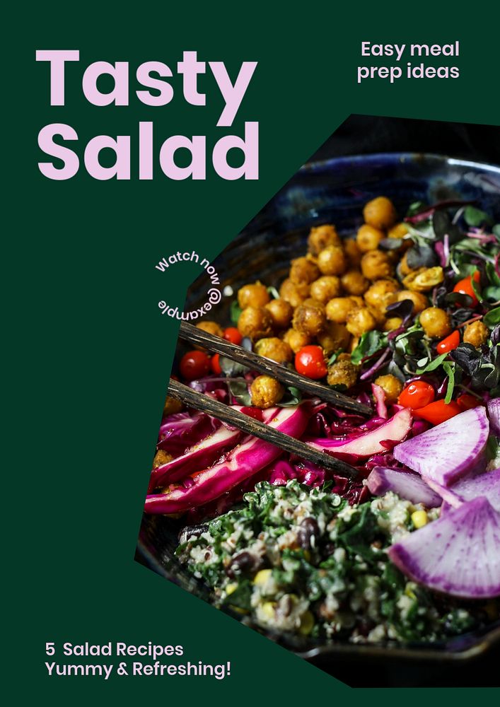 Salad prep  poster template, editable text and design