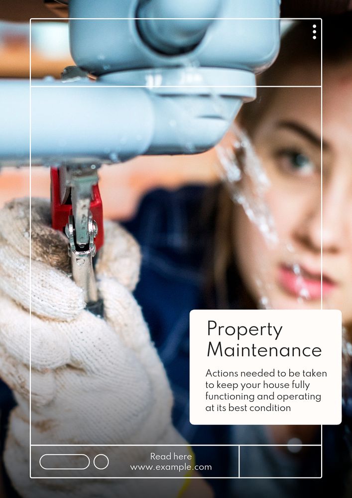 Property maintenance  poster template, editable text and design