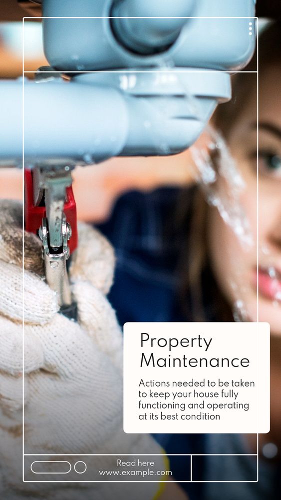 Property maintenance  Instagram story template, editable text