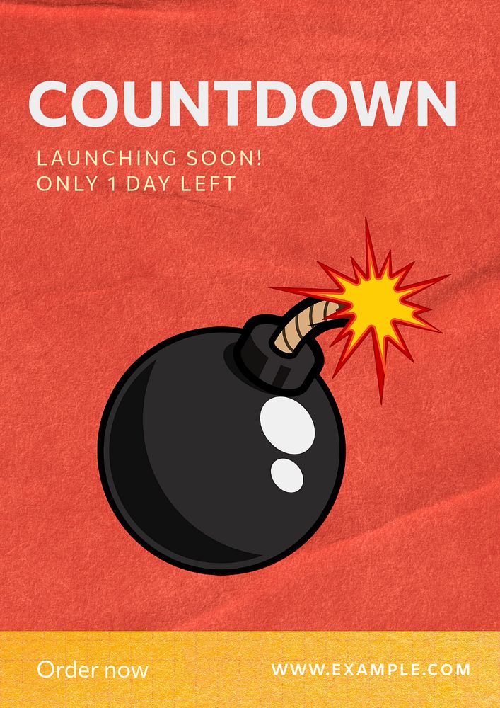 Countdown, new launch  poster template, editable text and design