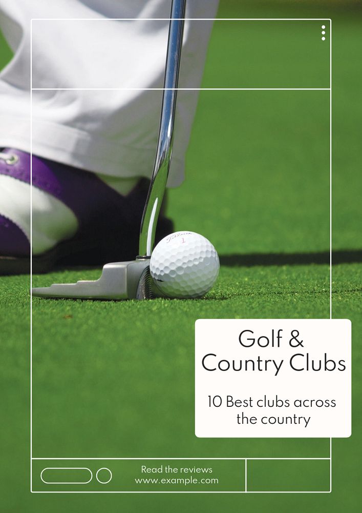 Golf & country club  poster template, editable text and design