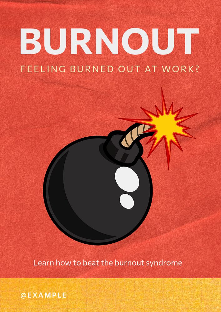 Burnout & stress  poster template, editable text and design