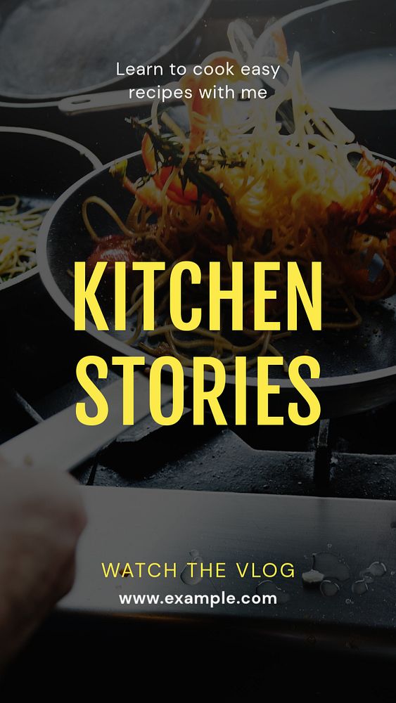 Kitchen stories  Instagram story template, editable text