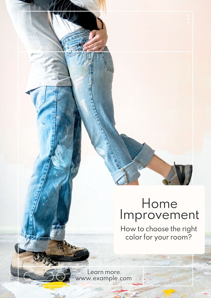 Home improvement  poster template, editable text and design