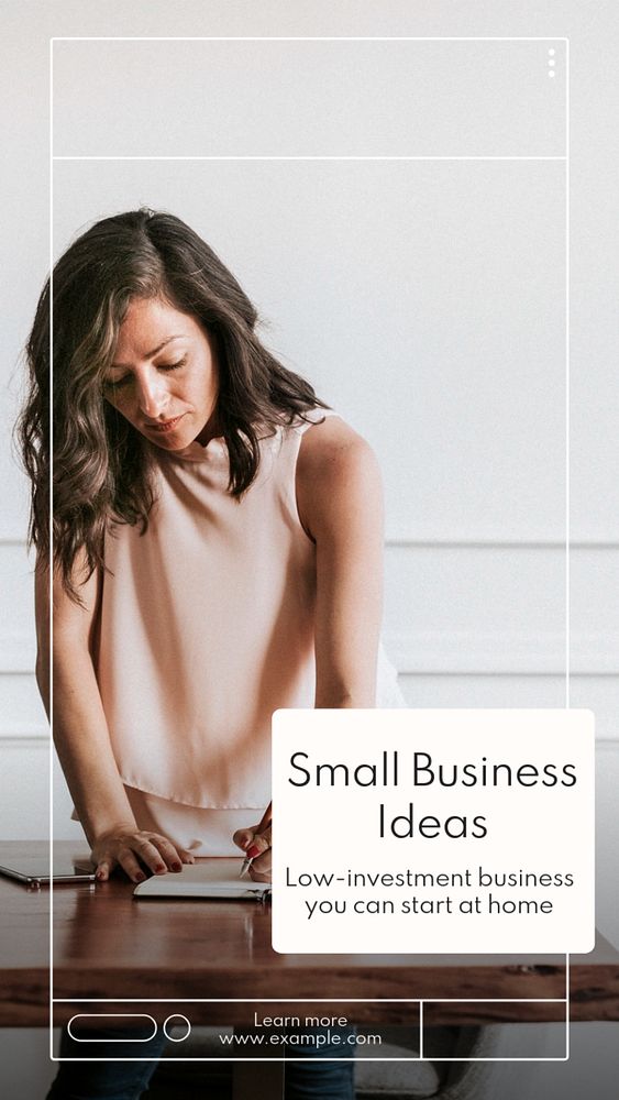 Small business ideas  Instagram story template, editable text