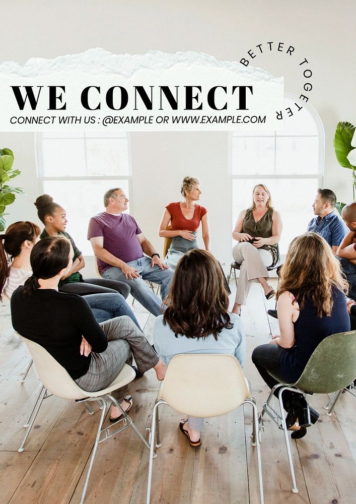 We connect  poster template, editable text and design