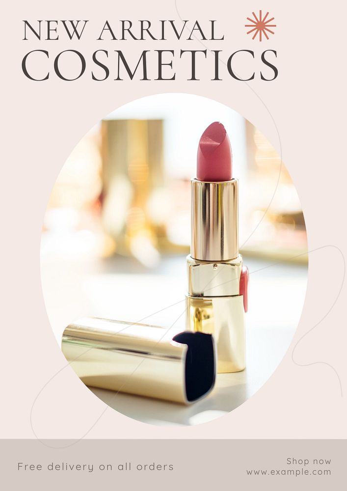 New arrival cosmetics  poster template, editable text and design