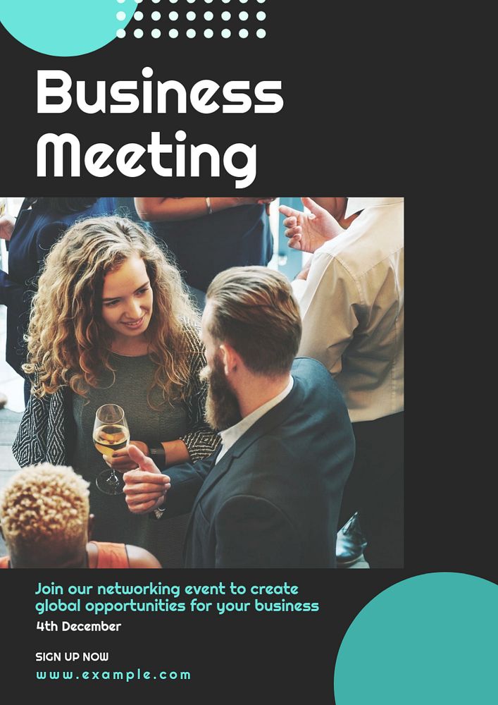 Business meeting  poster template, editable text and design