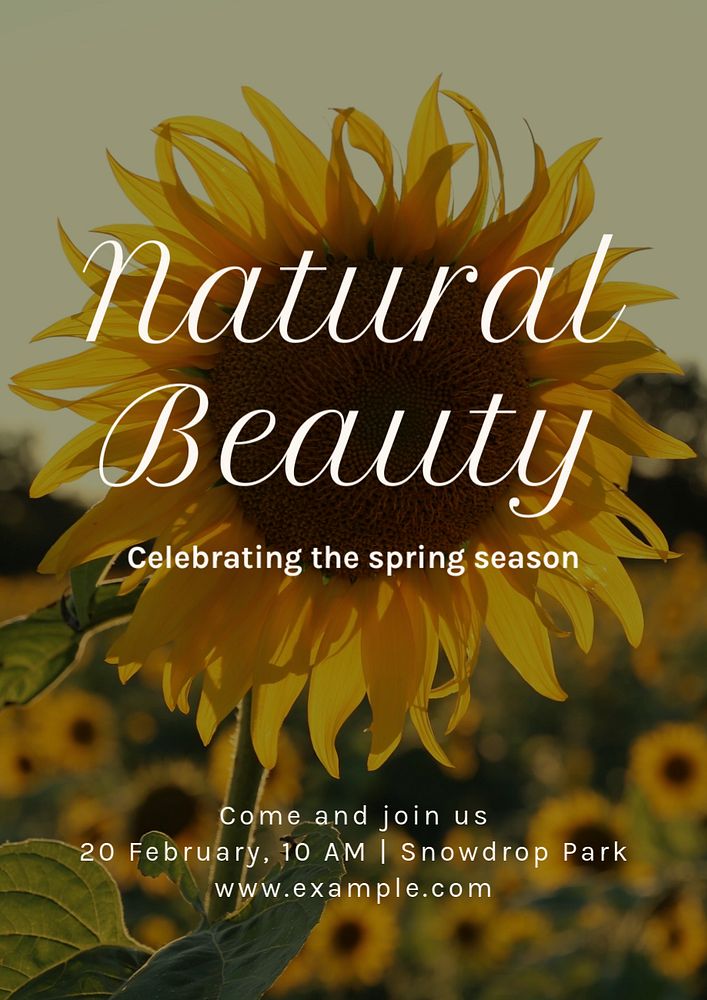 Natural beauty  poster template, editable text and design