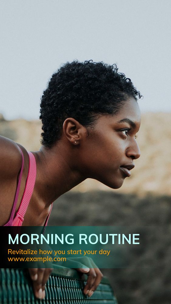 Morning routine  Instagram story template, editable text