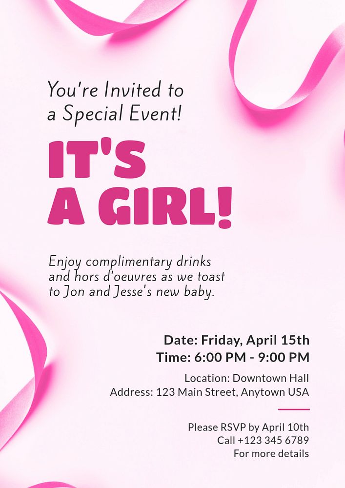 It's a girl poster template, editable text