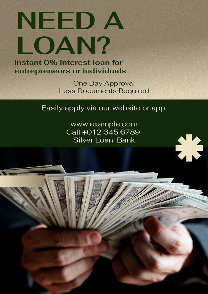 Bank loan  poster template, editable text and design